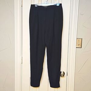 Giorgio Armani Black Tapered Leg Trousers